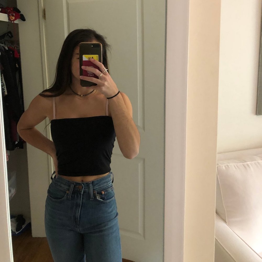 black reversible tube top